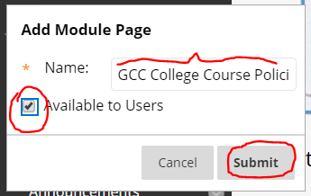 make module page available