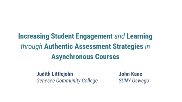 Judith Littlejohn - SUNY Genesee Community, and John Kane, SUNY Oswego