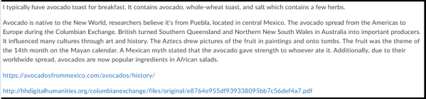 Students relating to the Columbian Exchange - breakfast consist of old- and new-World foods